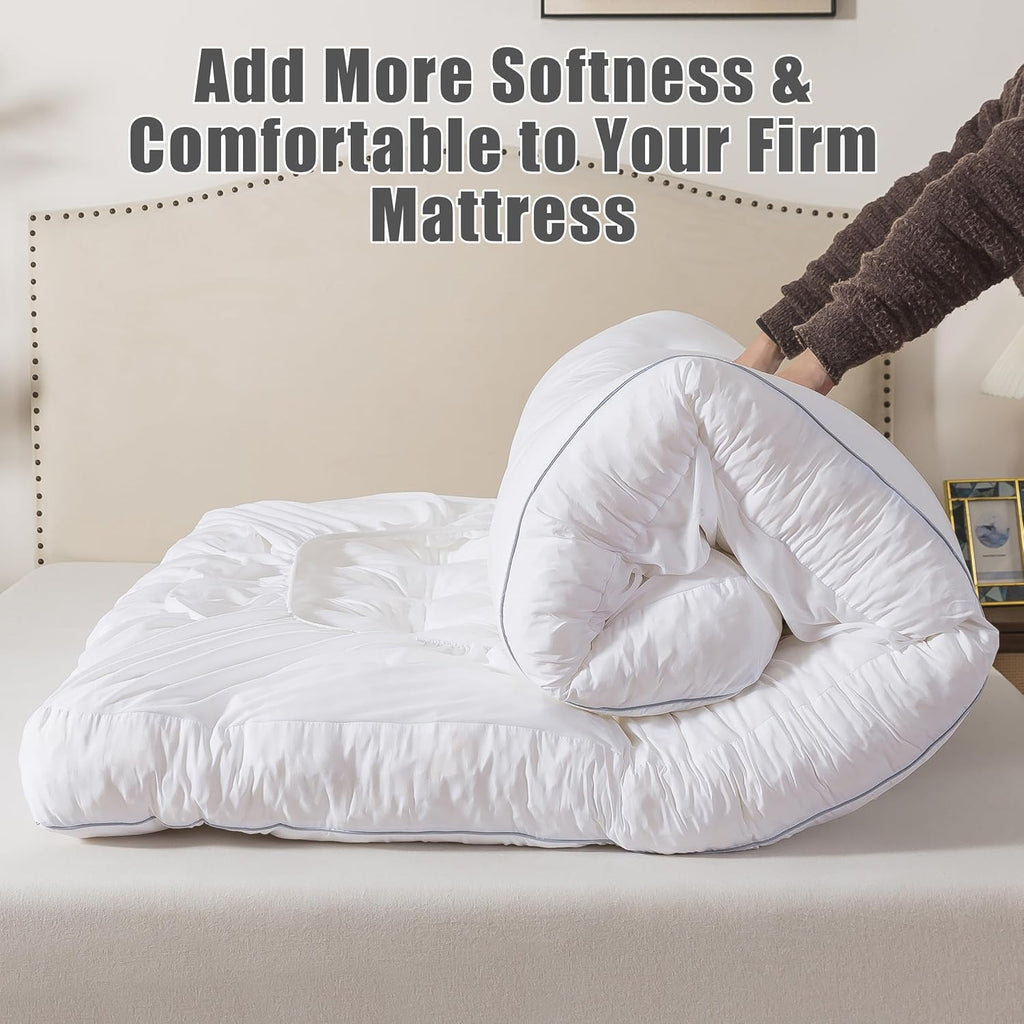 5 Inch Memory Foam Mattress Topper (Full, 54x75), Deep Pocket | 2000GSM Fluffy Shredded Memory Foam Filled, Extra
