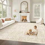 Living Room Rugs 9x12: Washable Moroccan Geometric Boho Rug Farmhouse Non Slip Stain Resistant Large