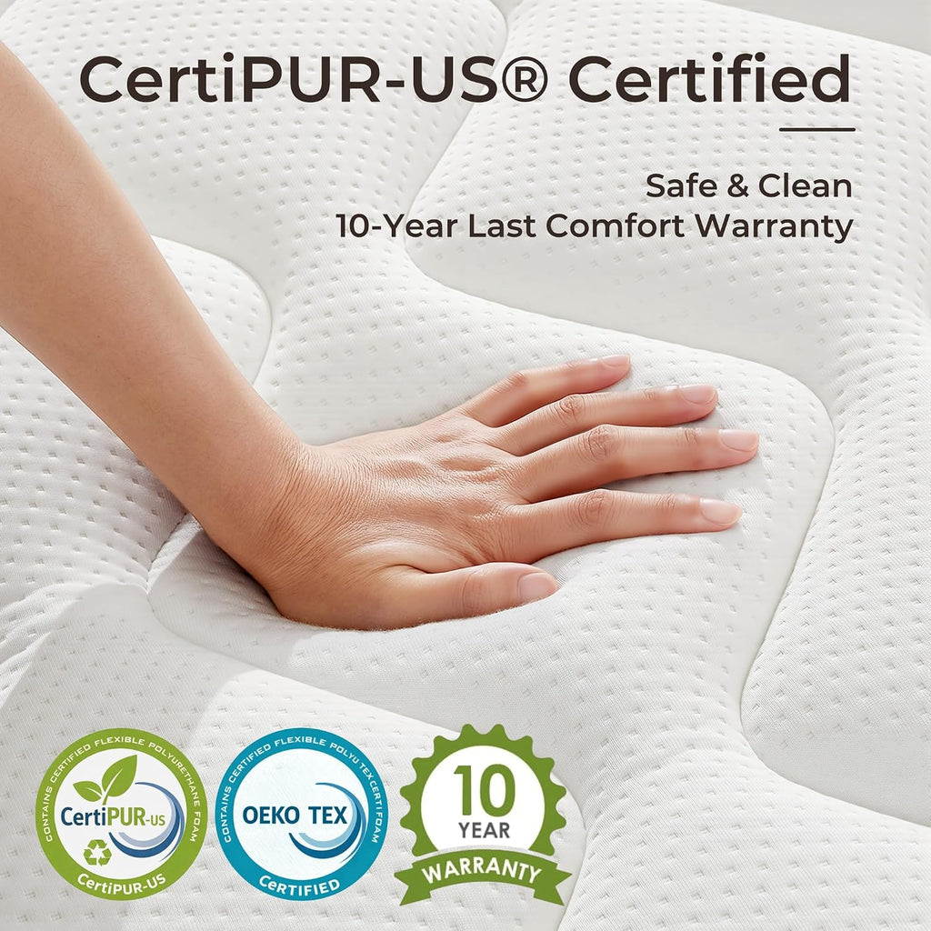 12 Inch Queen Mattress, Medium Firm Hybrid Mattress Queen with Zoned Pocket Springs & Memory Foam for Pressure