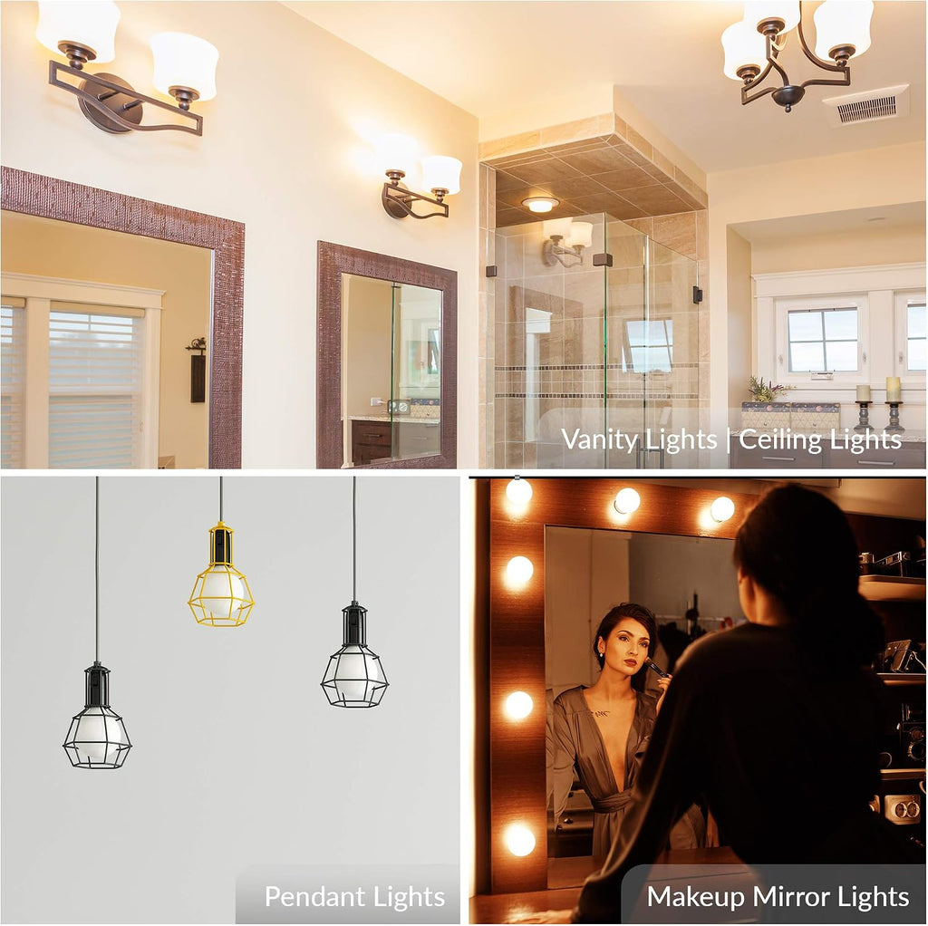 LED G25 Bulbs 8W 60W Equivalent 120V E26 Warm White, 3 Pack