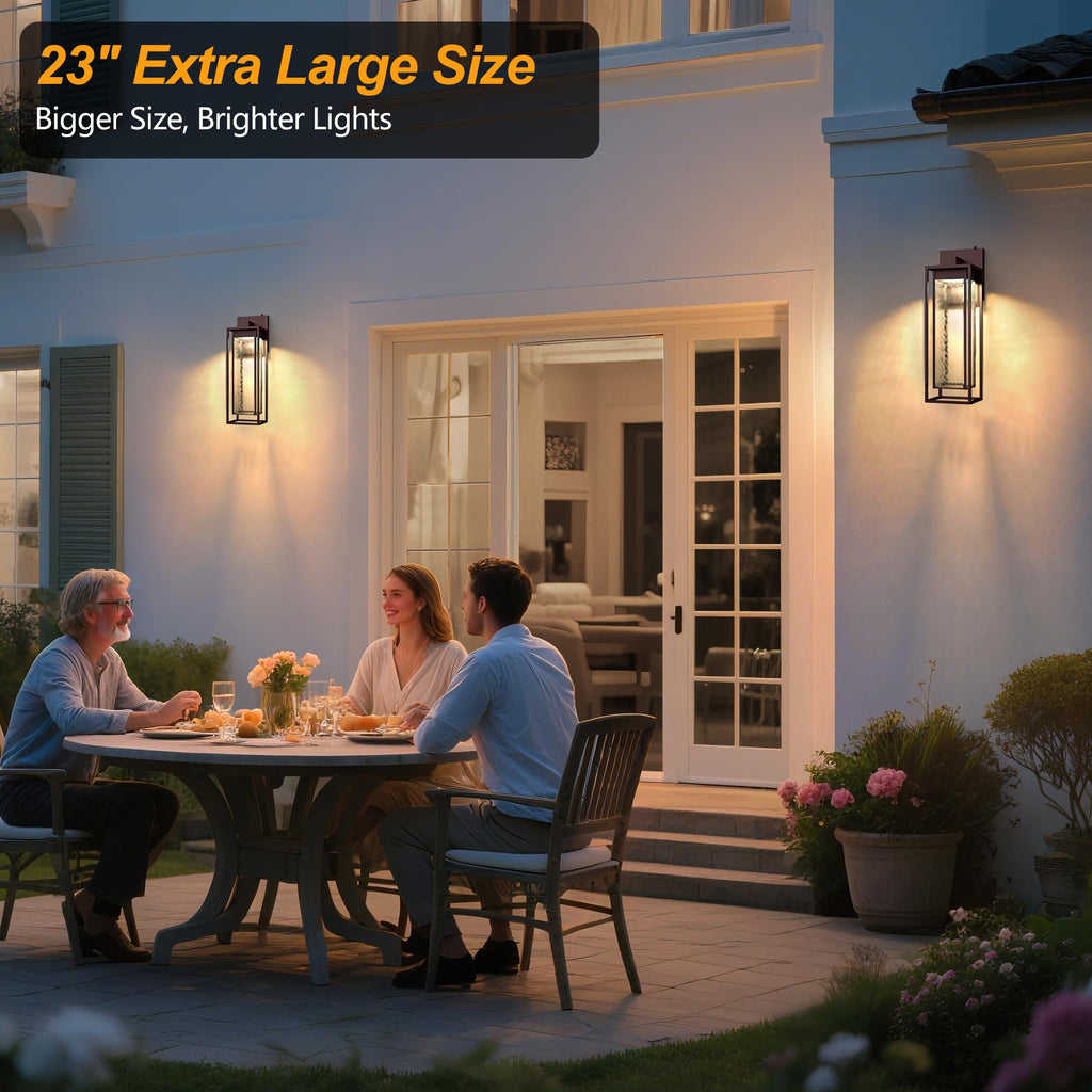 23INCH LED Dusk to Dawn Outdoor Light, Brown, Waterproof