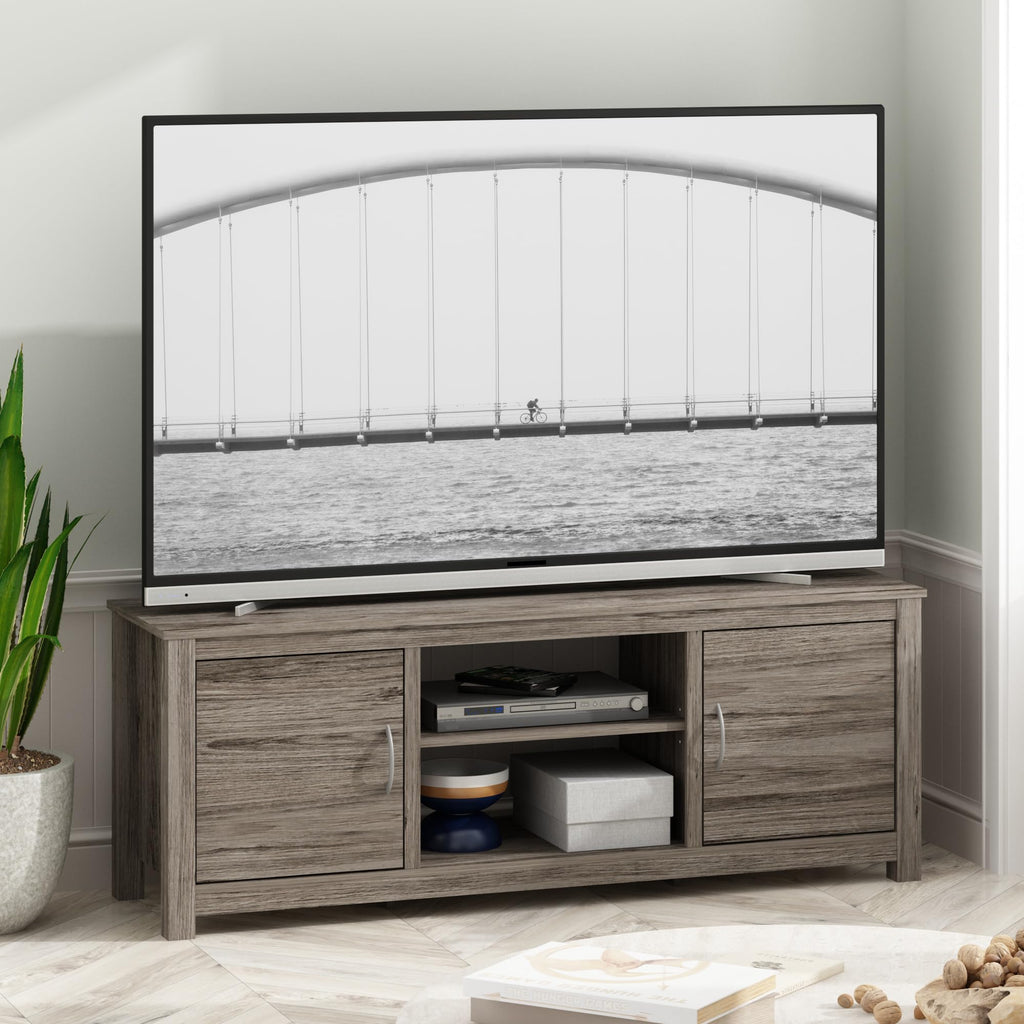 Classic 3-Tier TV Stand for 65 Inch TV, Vintage Oak