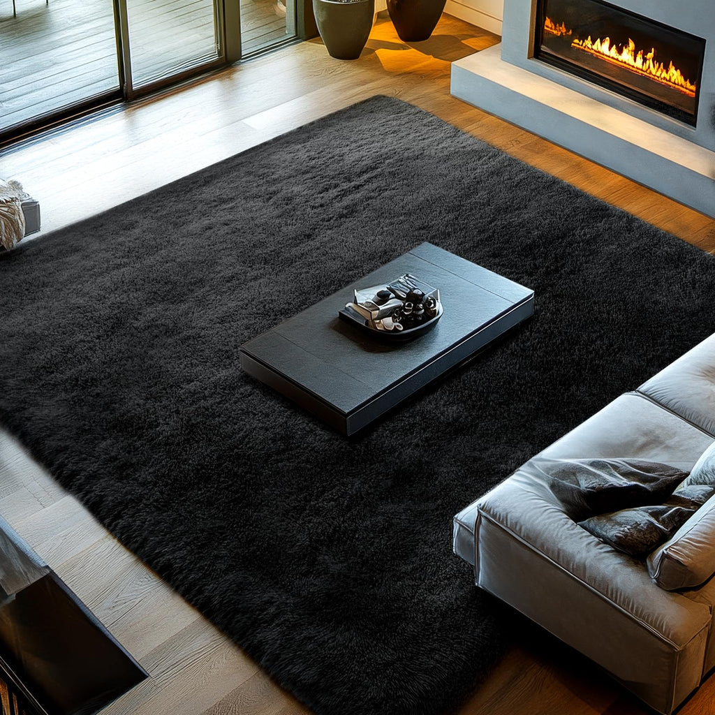 10x14 Black Carpet - Extra Large Shag Rug