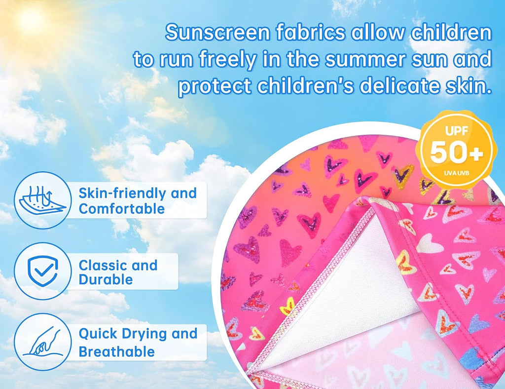 Girls Tankini Swimsuit UPF50+ Ruffle 2 Piece Bathing Suit Full Coverage Kids Swimwear Years