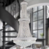 18-Lights 3 Layers Large Chrome Classic Empire Style K9 Crystal Ball Chandelier Decorative Light Fixture for High Ceiling Living Room Foyer Stair Entryway (D27.6 * H59 inches) A108-B0DB7K1HQ1