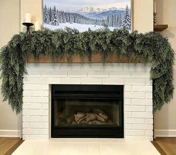 6 Ft 2 Pcs Christmas Garland, Realistic Cedar Garland