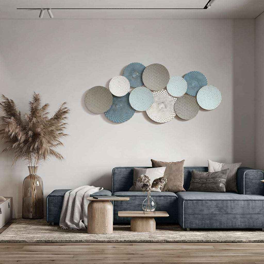 47.4-Inch Large Metal Wall Art, Abstract Hanging Sculpture