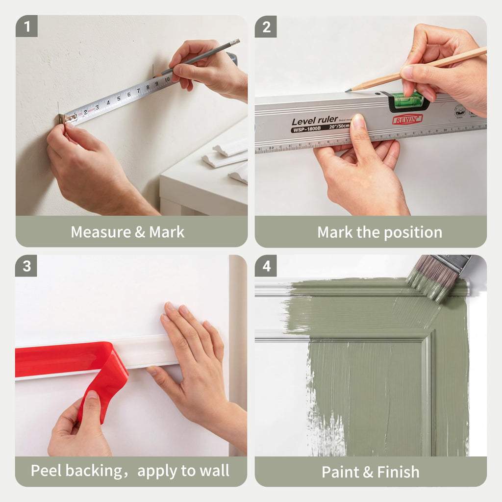 Peel and Stick 3Set Paintable Premade Wainscoting Panel