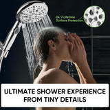 9-Function Shower Head with Built-in Power Spray, 1.8 GPM Water Saving ON/OFF Toggle Switch