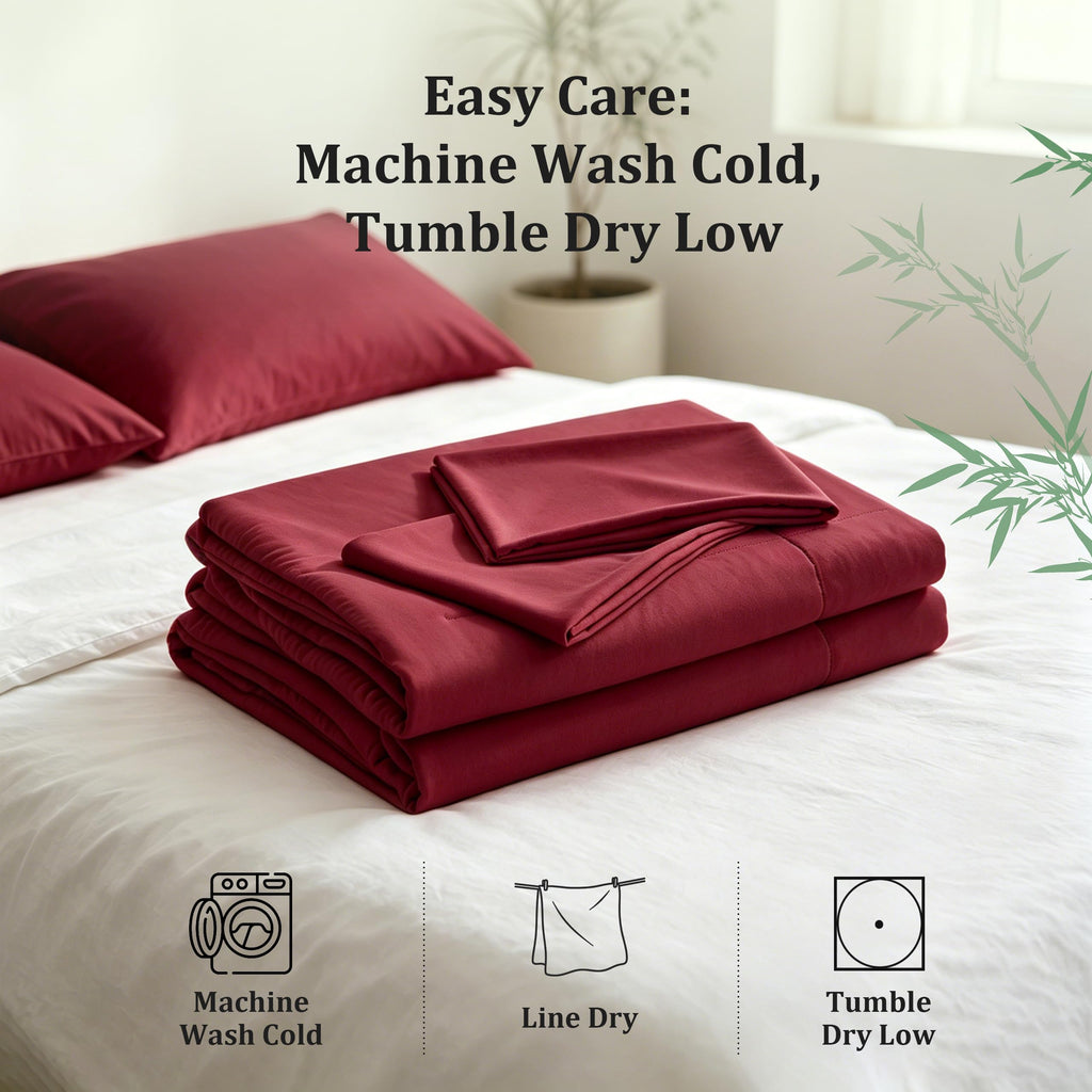 King Cooling Comforter Set, 3-Pc, Rayon Derived from Bamboo, Wine