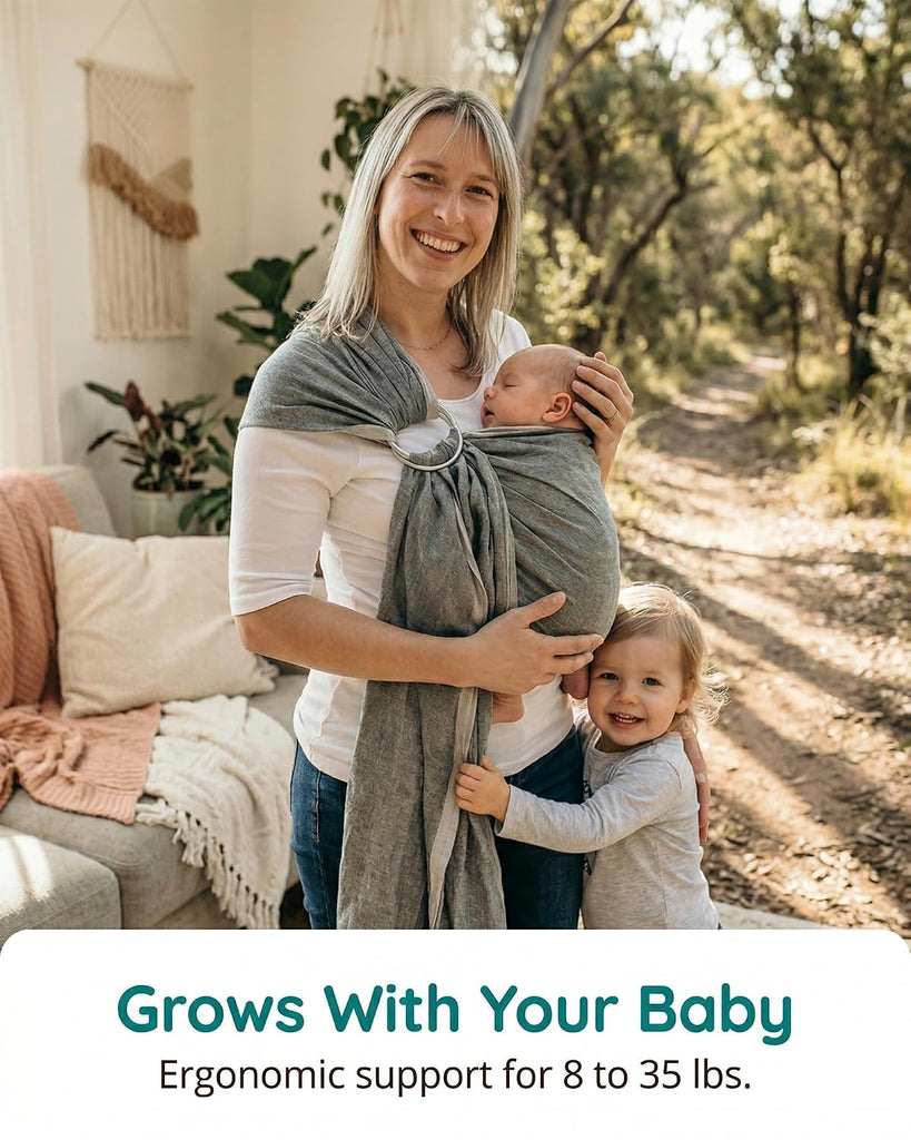 Ring Sling Carrier for Baby, 8-35 lbs - Midnight