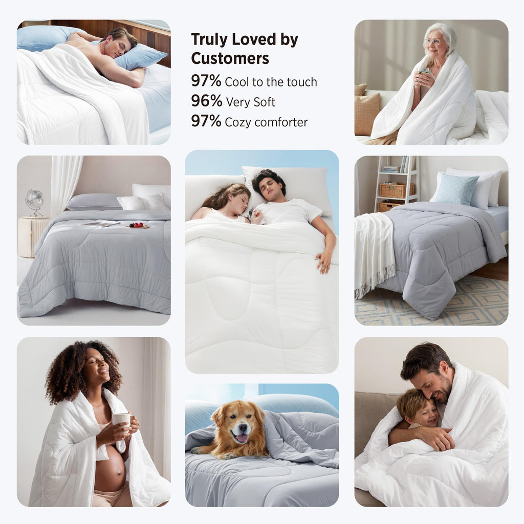 Cooling Comforter Blankets for Hot Sleepers, All Season, Queen