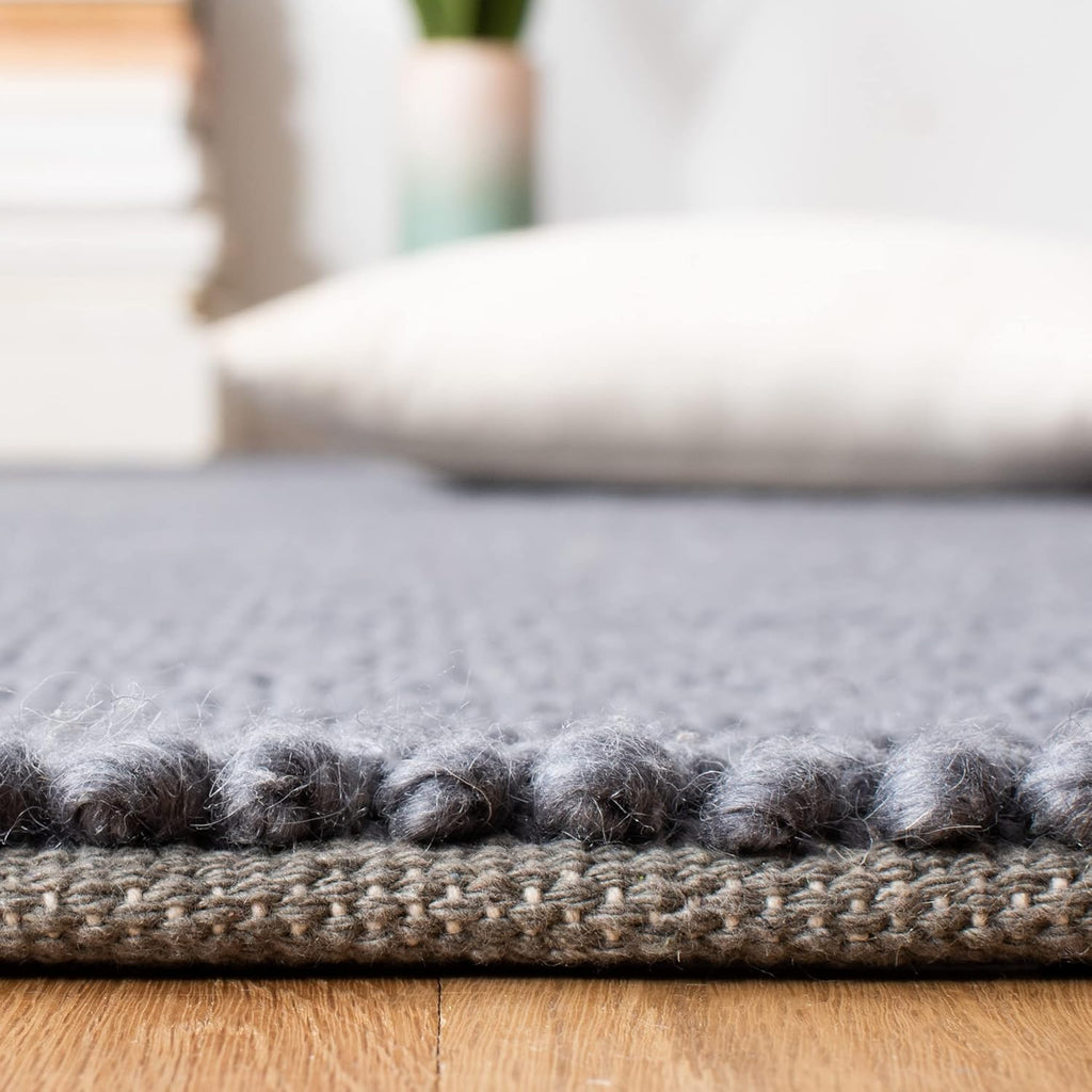 Area Rug 9x12 - Natura - Large - Dark Grey, Handmade Wool Blend, Textured Design