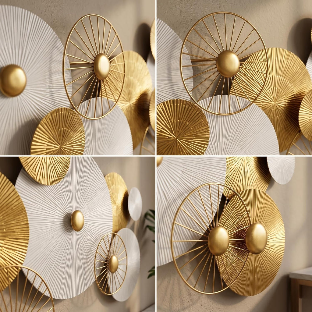 55x24in Large Metal Wall Art Decor,3D Disc Design