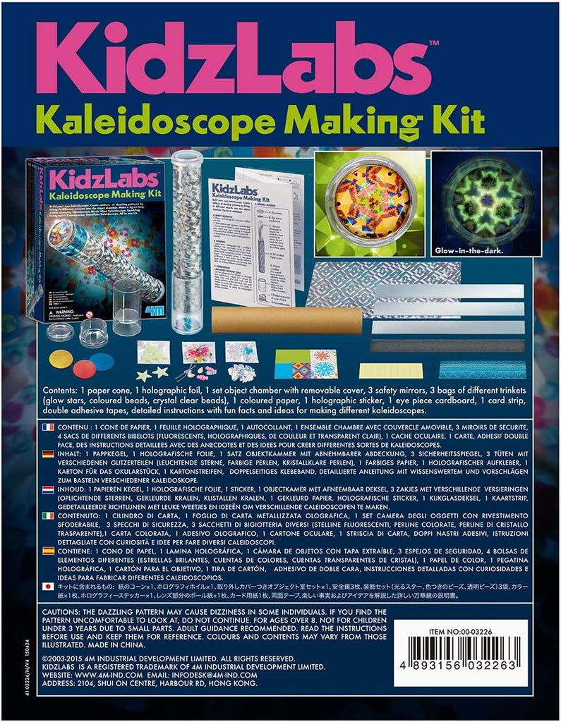 4M Kidzlabs Kaleidoscope Making Kit - Optical Light Physics Stem Toys Craft Gift for Kids & Teens, Boys & Girls (3435)