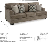 Signature Design by Ashley Stonemeade Casual Sofa with 4 Toss Pillows, Dark Brown