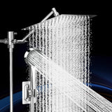 Shower Head, Rain Shower Head with Handheld Spray Combo, 10 Inch Adjustable High Pressure Rainfall Shower Head