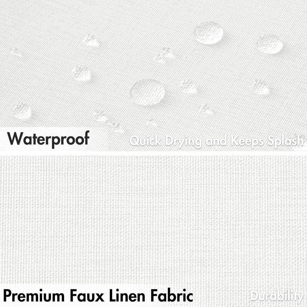 White Scalloped Linen 72x78 Inches