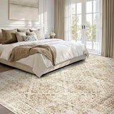 9x12 Vintage Washable Area Rugs Living Room Rug Low Pile Boho Floor Mat