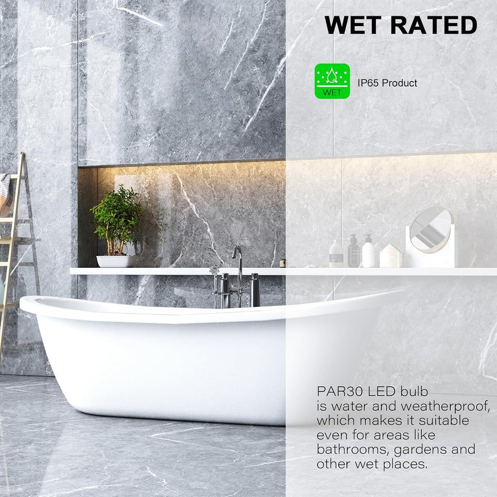 11W Par30 LED Bulb (75W Equivalent), UL Listed, 5000K Daylight White Dimmable Flood Light Bulbs, 850 Lumens, E26