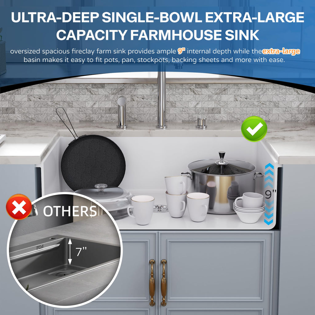 30 White Undermount Kitchen Sink, Topmount & Undermount Kitchen Sink 30x18 inch White Porcelain Ceramic Fireclay