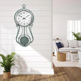 CLXEAST 20 Inch Metal Pendulum Wall Clock Battery Operated,Large Schoolhouse Wall Clocks for Living Room Decor,Antique