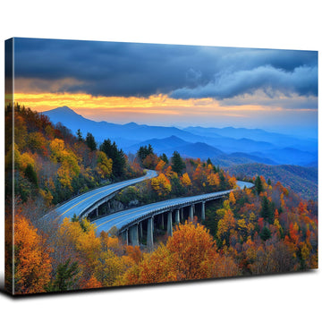 Smoky Mountain Wall Art Blue Ridge Mountains Scenery Picture Bedroom Nature Sunset Wall Decor National Parks Poster