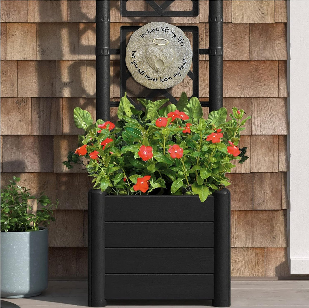 Pet Memorial Stone - Cat or Dog Grave Marker - Durable Waterproof Garden Memorial Stone for Indoor and Outdoor Use