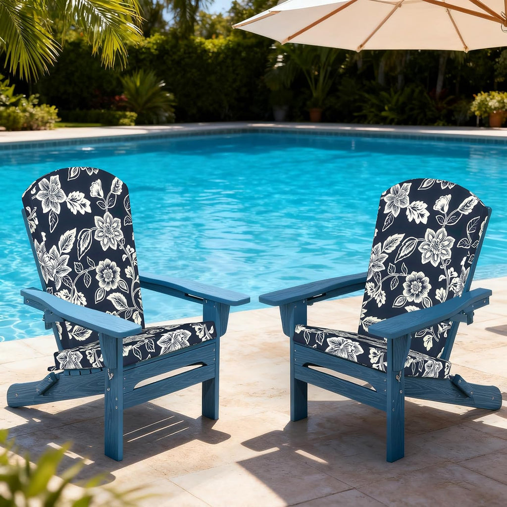 Adirondack Chair Cushions 48x20x2.5 Inch, Water Repellent, Fade Resistant, High Back Outdoor Rocking Chair Cushions