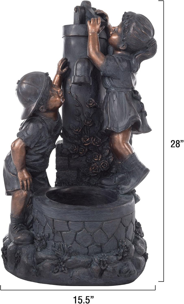 Boy and Girl Water Outdoor Fountain