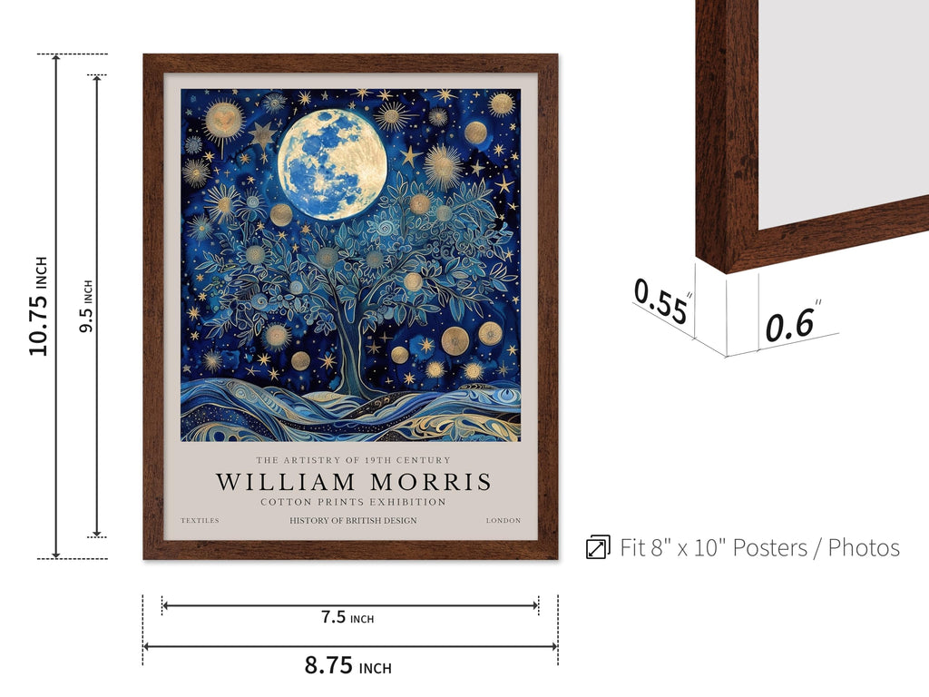 Master William Morris Poster - Moon and Stars Print - Tree of Life Art - Botanical Art - Exhibition Design - Flower
