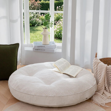 35" Floor Pillow Cushion for Adults, Meditation Cushion Pillow, Extra Large Square Floor Sitting, Tufted Corduroy