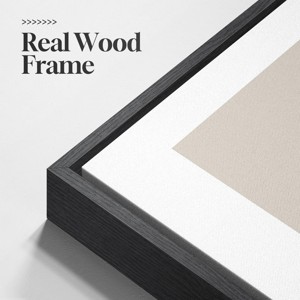 Framed Neutral 3 Piece Minimalist Canvas Wall Art Master Bedroom, 12x16 In