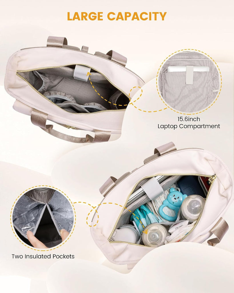 Diaper Bag Backpack,Tote Bag with Insulated Pockets Changing Pad
