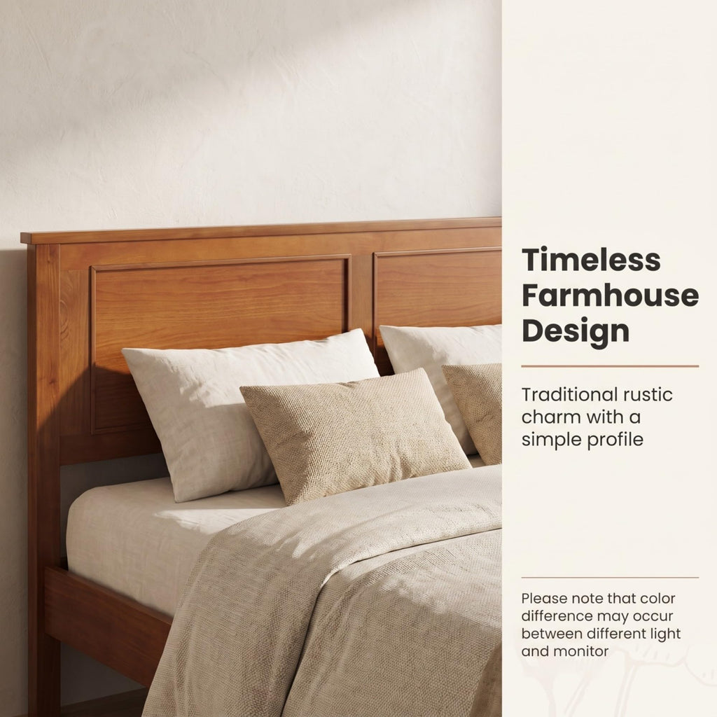 Twin Size Bed Frame with Solid Wood Legs and Wooden Slats