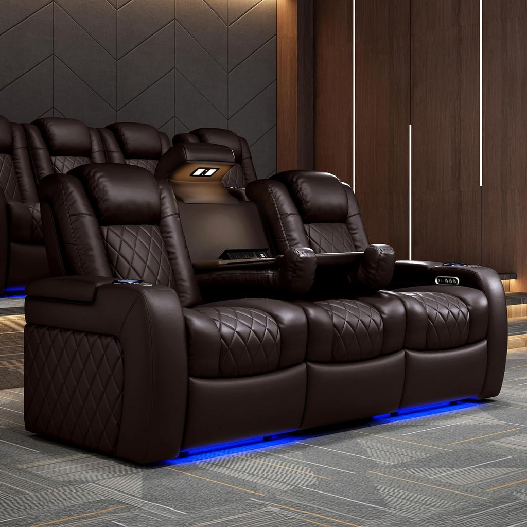 Home Theater Seating Tuscany 2025 3-Seat Power Recliner with Center Console