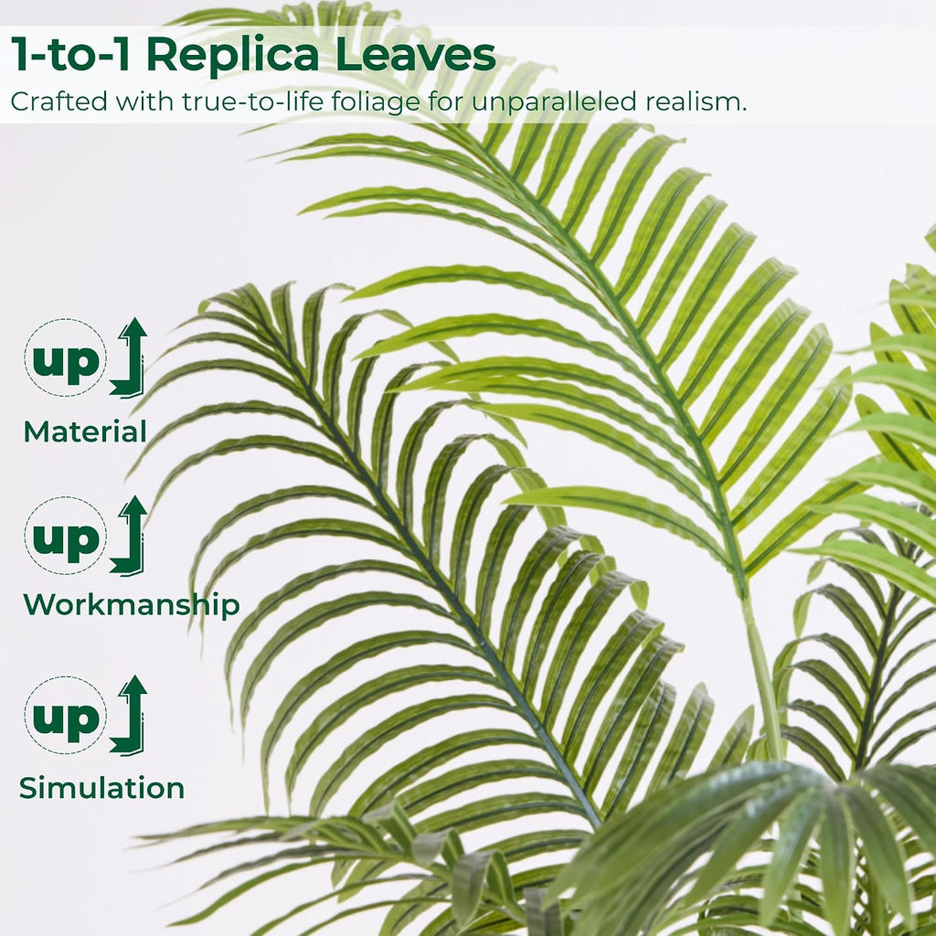 6FT Tall Artificial Palm Trees, Tropical Areca Palm (2 Pack) - Set of 2