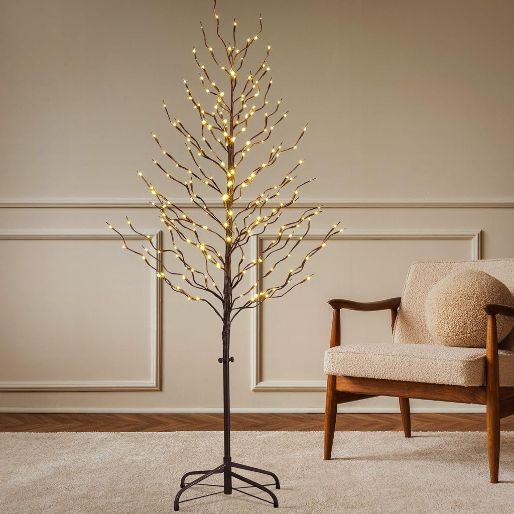 6FT 240L LED Star Light Tree, Festival Party Christmas, Indoor and Outdoor Use, Warm White