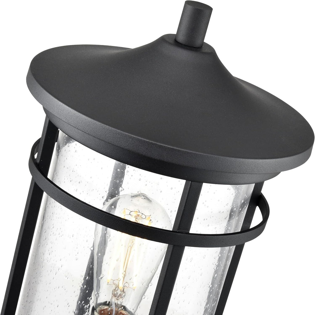 Namath 1-Light Outdoor Post Lantern in Textured Black Finish