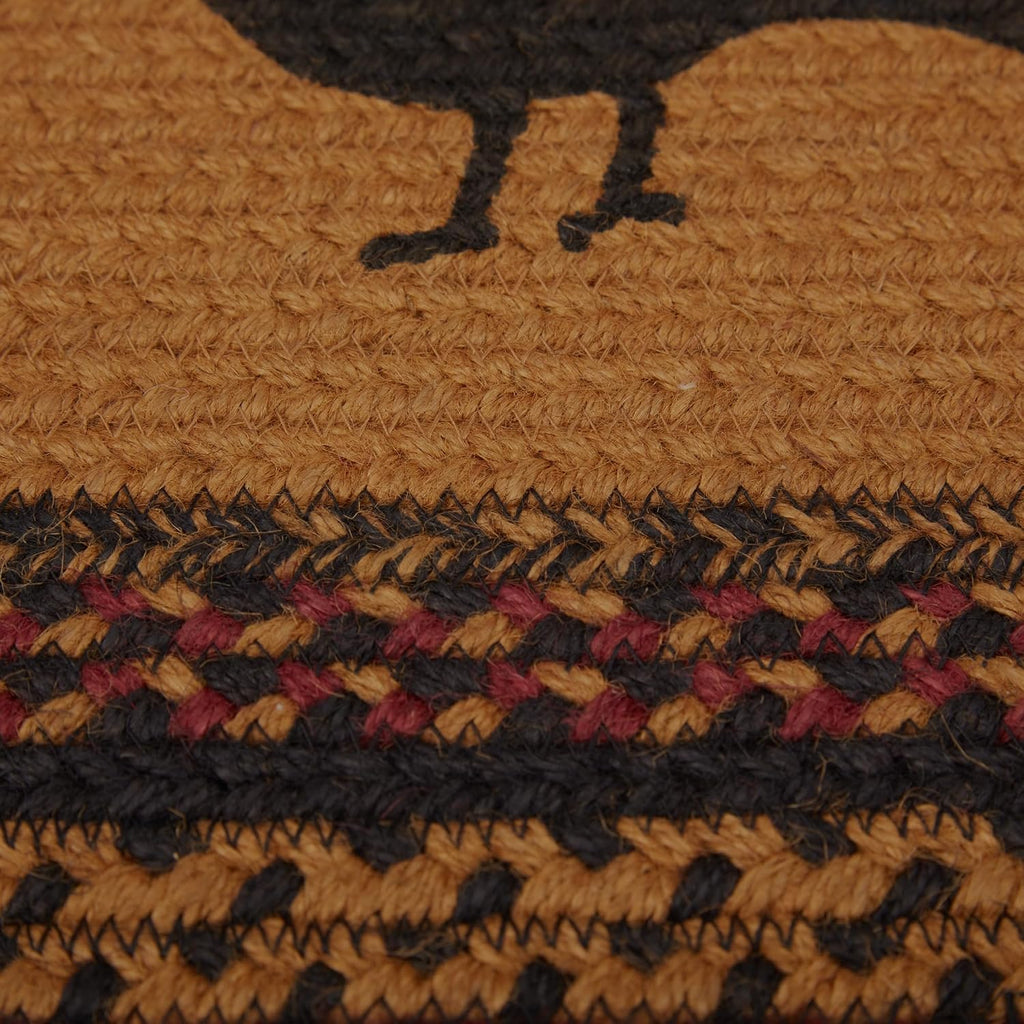 Heritage Farms Primitive Crow Jute Yellow Accent Rug Oval w/Floor Pad 20"x30"