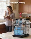 Nugget Ice Maker Countertop with Handle, Ready in 4 Mins, Max 40lbs/24H, Chewable Ice, Self-Cleaning, Portable Sonic