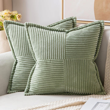 Decorative Throw Pillow Covers for Couch 18x18 Inch Sage Green