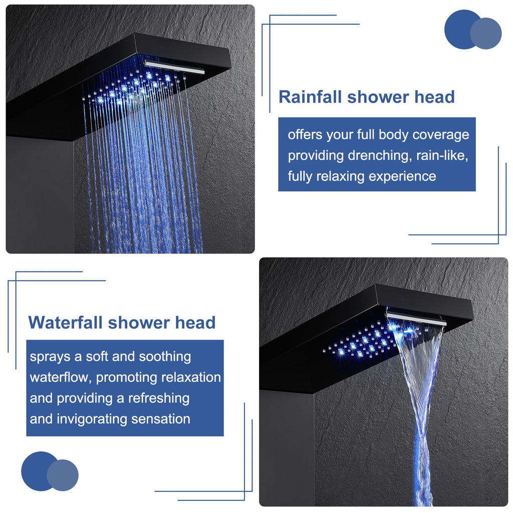 5-in-1 LED Rainfall Waterfall — Shower Heads | Casa Home Living