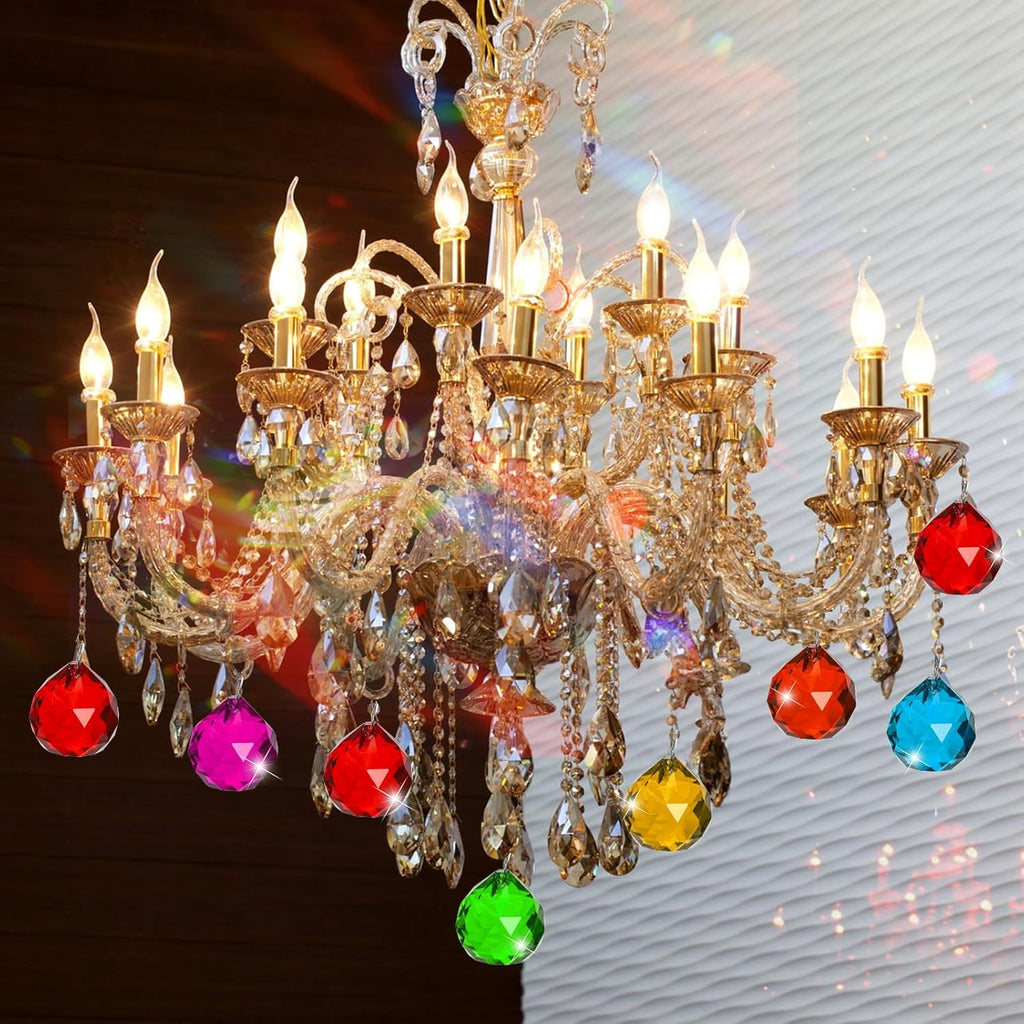 24 Pack Crystal Ball Prism 30mm/1.18" Decorative Ball - Suncatcher Rainbow Pendants Maker for Chandelier Window &