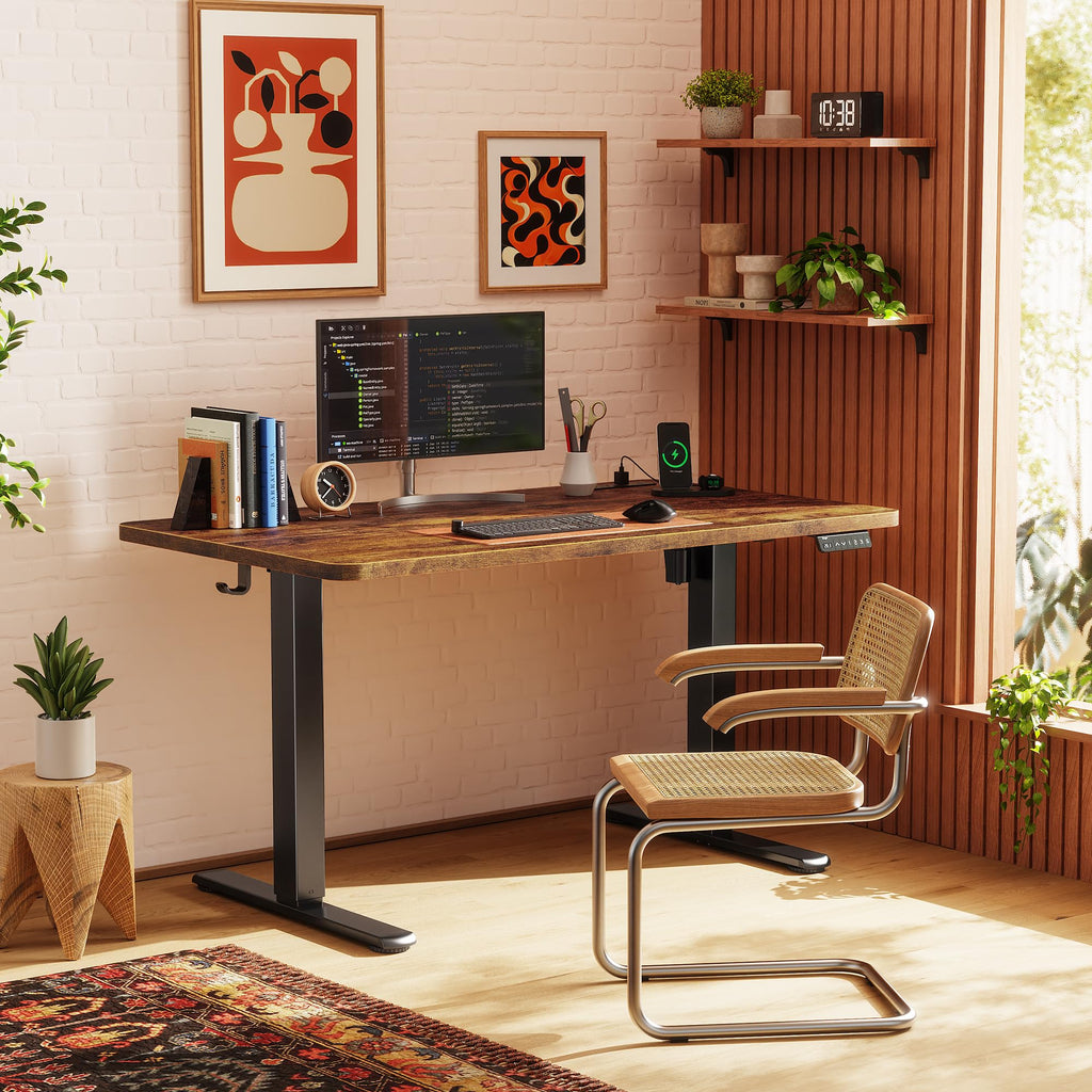 47 X 24 Inch Electric Standing Desk with Power Outlets and USB-C Port, Height Adjustable Desk, Sit Stand Desk