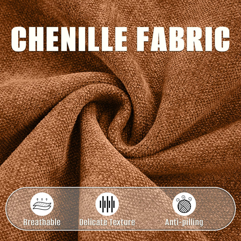 58" x 40" Chenille Fabric | Soft Luxury Decor & Fashion | Crafting Cozy Comfort & Timeless Elegance (Brown)