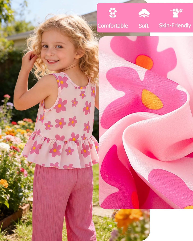 Toddler Girl Clothes Baby Girl Clothing Summer Outfit Little Matching Sleeveless Top Long Pants Set 2Pcs
