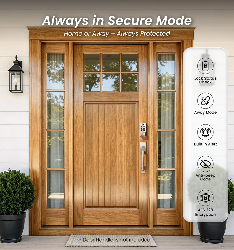 WiFi Smart Fingerprint Deadbolt Front Door Lock, Satin Nickel