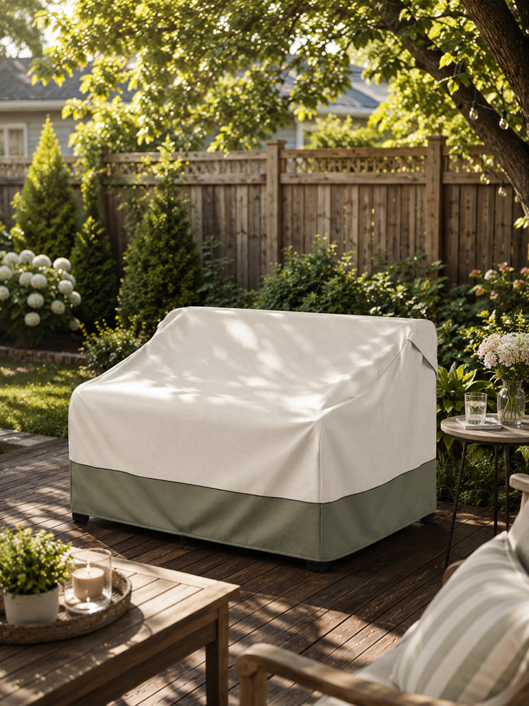 2-Seater Outdoor Couch and Patio Furniture Cover, Outdoor Sofa Cover Heavy Duty Fits up to 60W x 35D x 35H inches