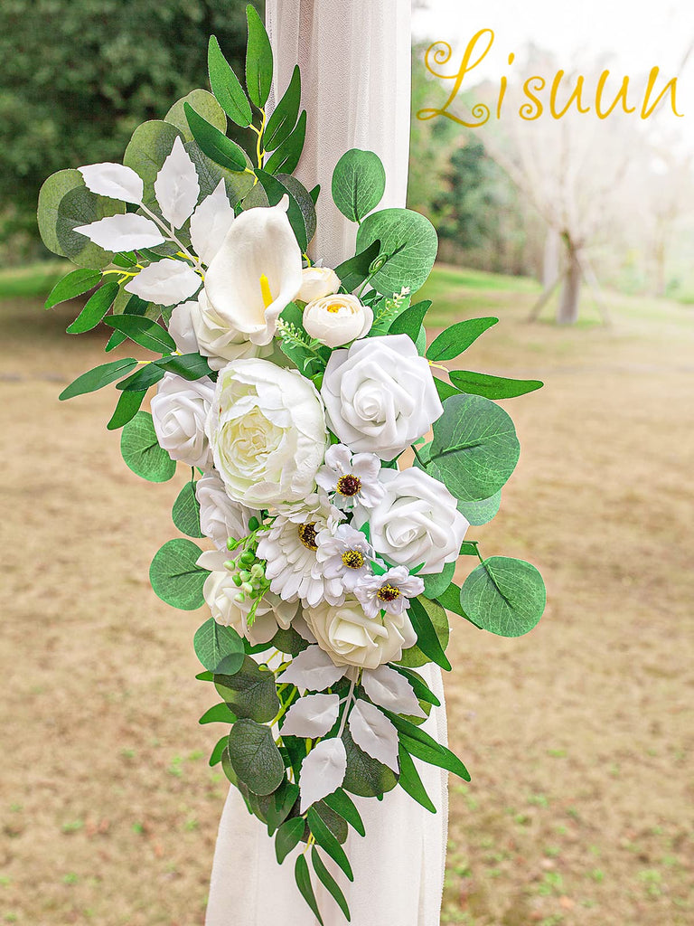 Artificial Wedding Arch Flowers with Chiffon Runner, Pack of 3